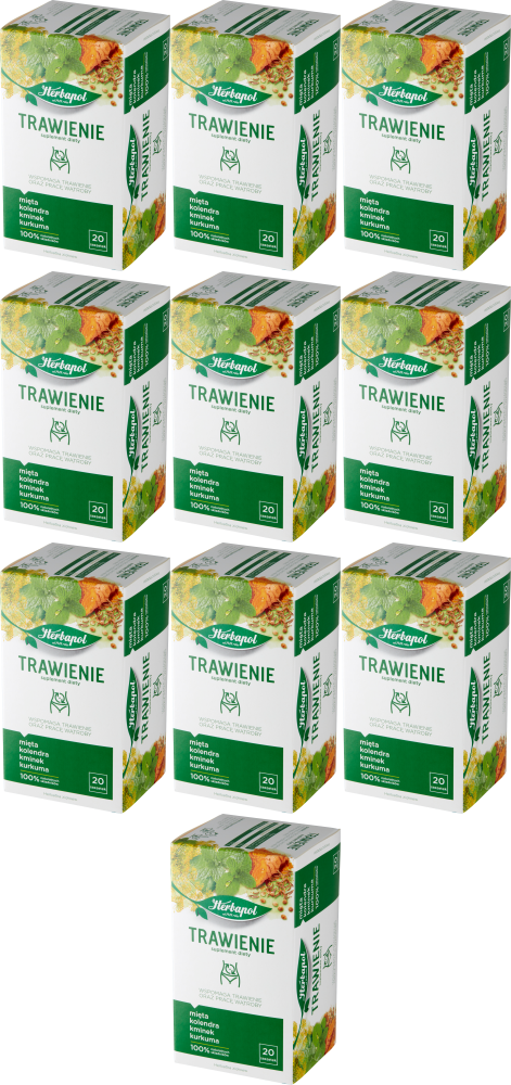 10x Herbata funkcjonalna w torebkach Herbapol, trawienie + praca wątroby, 20 sztuk x 2g