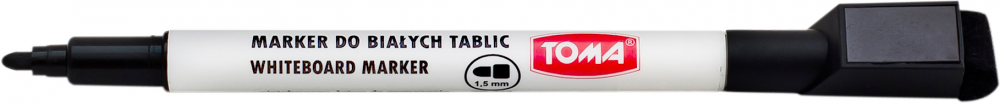 Marker suchościeralny Toma, z magnesem w nasadce, okrągła, 1.5mm, czarny