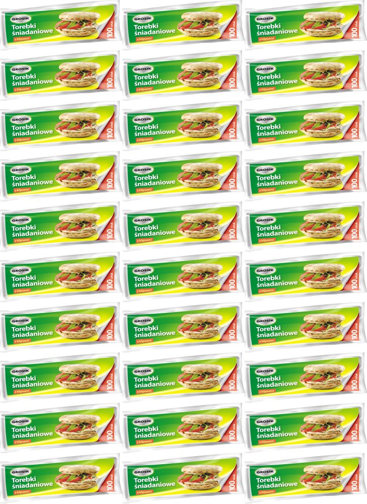 100x Woreczki śniadaniowe Grosik, 17x24cm, 100 sztuk