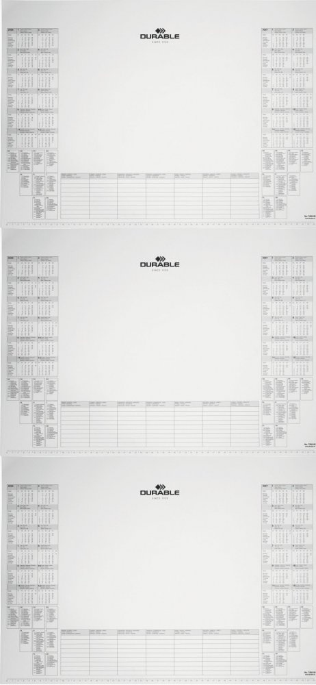 3x Wkład z kalendarzem na rok 2026/2027 Durable, do podkładu na biurko 41x57cm