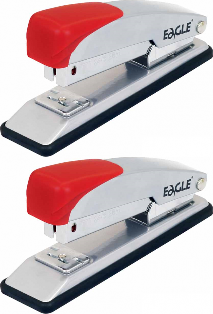 2x Zszywacz Eagle 205, do 20 kartek, czerwony