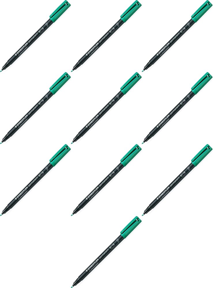 10x Foliopis Staedtler Lumocolor, okrągła, 0.6 mm (F), zielony