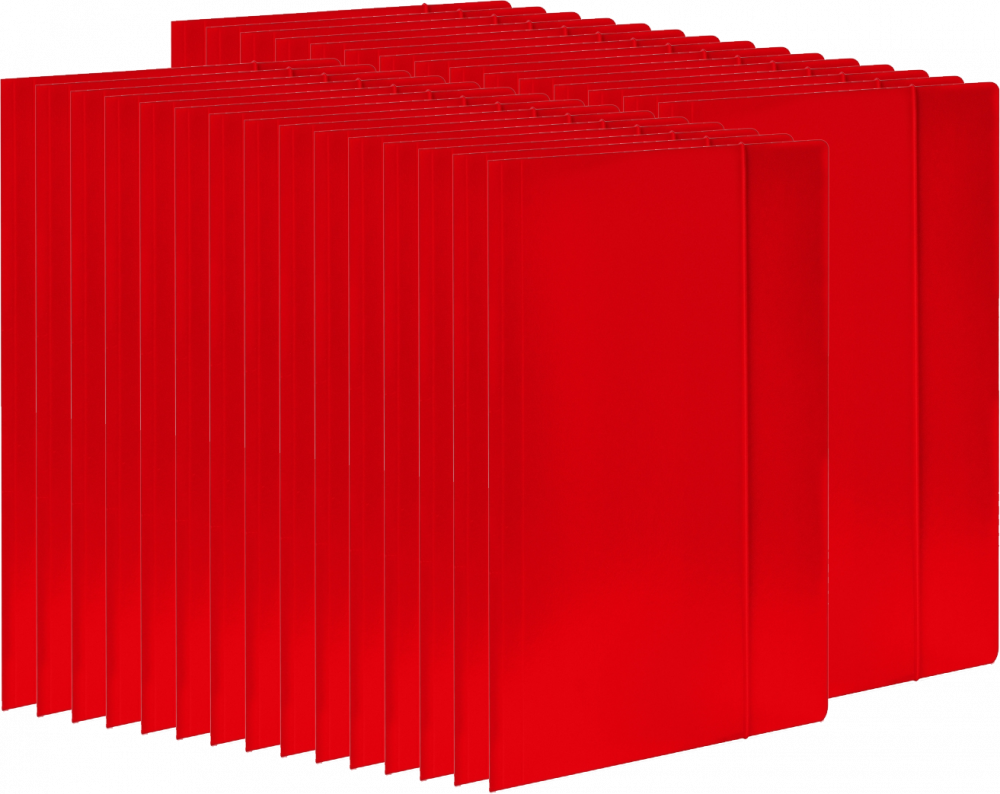 30x Teczka kartonowa z gumką VauPe Economy, A4, 380 g/m2, 20 mm, czerwony