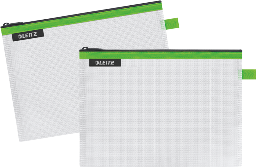 2x Koszulka/kosmetyczka z suwakiem Leitz Wow, wodoodporna, zielony