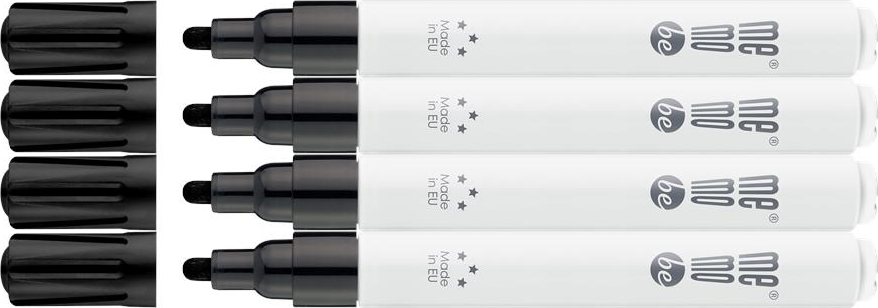 4x Marker olejowy MemoBe MM301, okrągła, 2-4mm, czarny