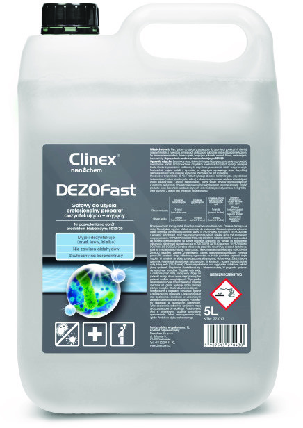 Preparat dezynfekująco-myjący Clinex Dezofast, 5l