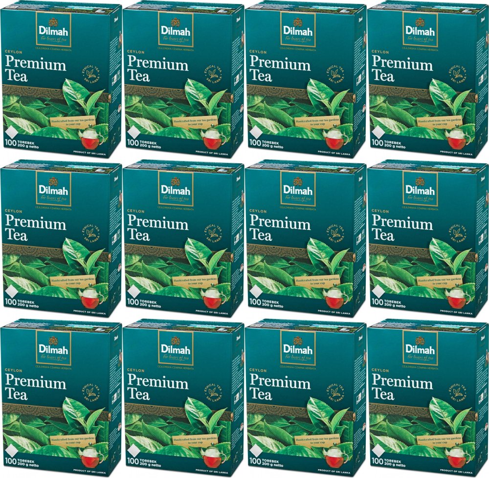 12x Herbata czarna w torebkach Dilmah Premium, 100 sztuk x 2g