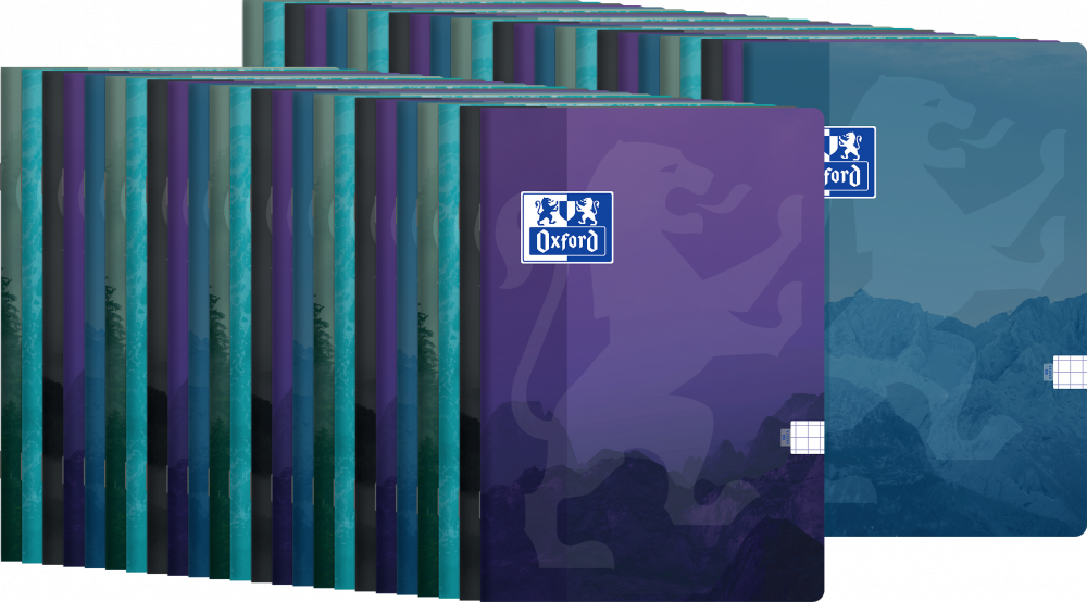 60x Zeszyt w kratkę Oxford Teen, A5, miękka oprawa, 60 kartek, mix wzorów