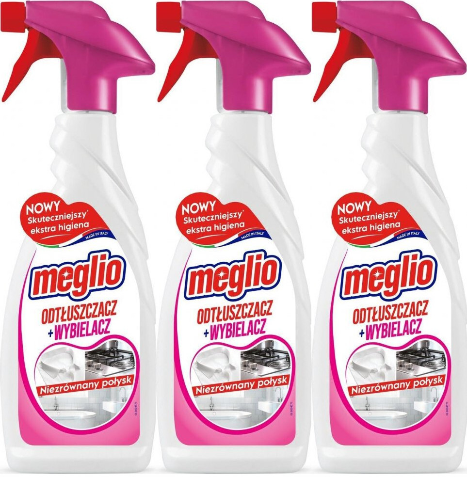 3x Płyn odtłuszczający Meglio odtłuszczacz+wybielacz, spray, 650ml