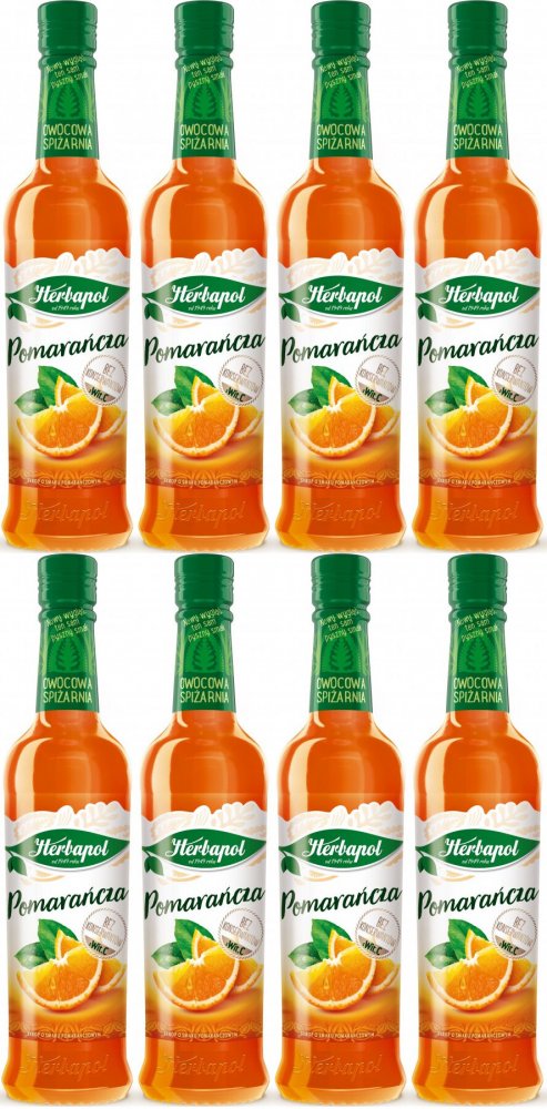 8x Syrop Herbapol Owocowa Spiżarnia, pomarańcza, 420ml