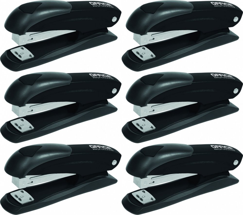6x Zszywacz Office Products, do 30 kartek, czarny
