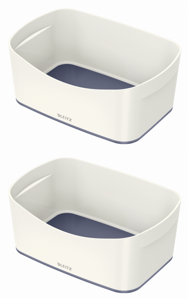 2x Pojemnik bez pokrywki Leitz MyBox Wow, 246x160x98mm, biało-szary