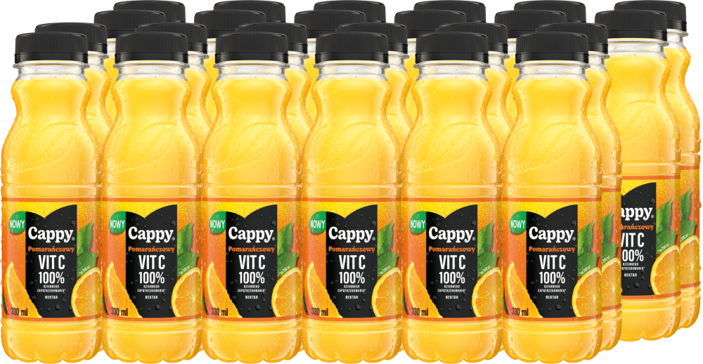 24x Nektar pomarańczowy Cappy z wit C, butelka PET, 0.33l, KAUCJA