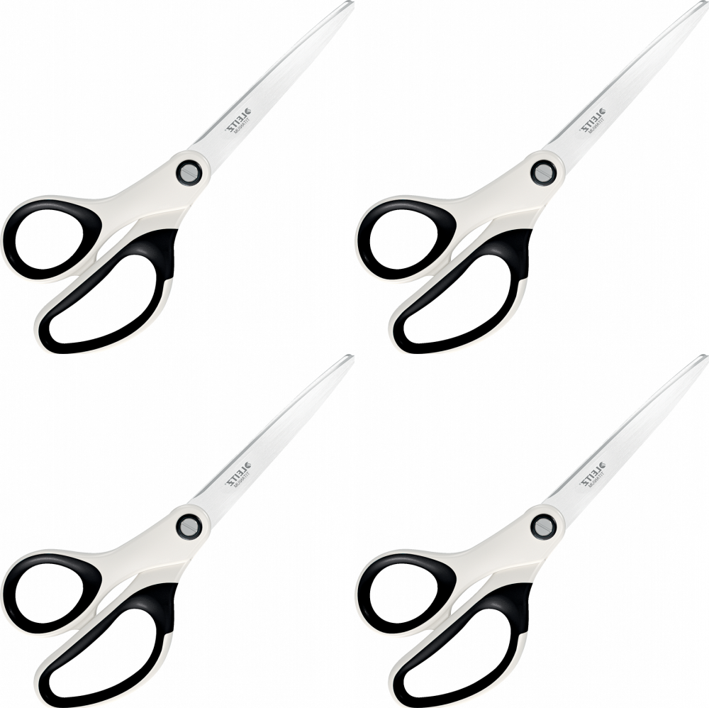 4x Nożyczki tytanowe Leitz, 20.5cm, biało-czarny