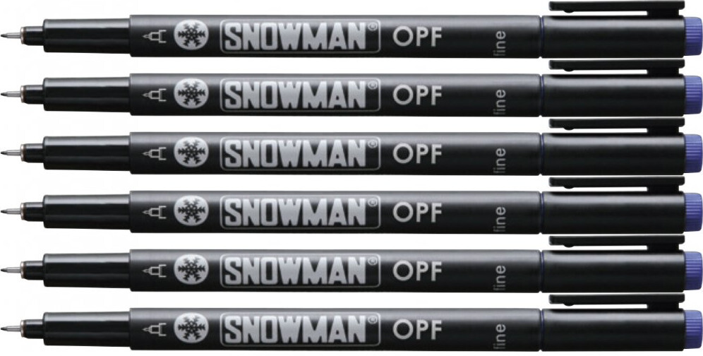 6x Foliopis permanentny Snowman OPF, cienki, 0.5mm, niebieski