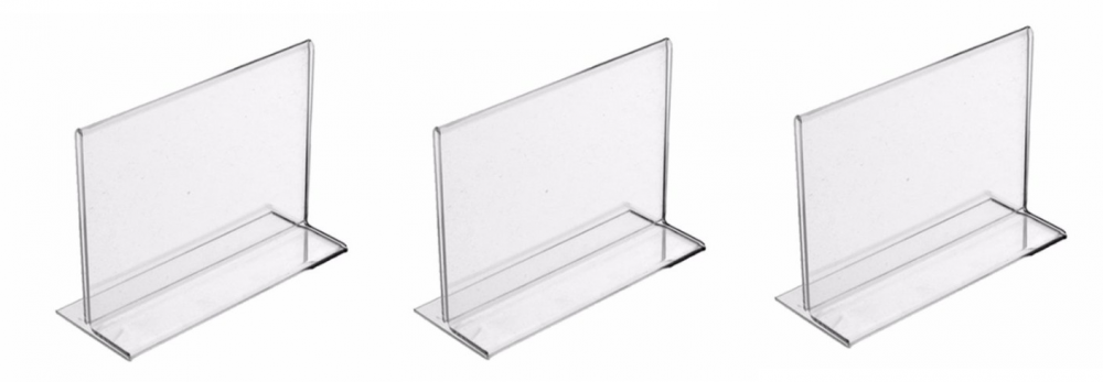 3x Stojak na prospekty Artcop, typ T, A4, poziomy, przezroczysty