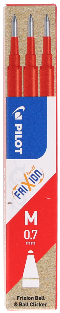Wkład do wymazywalnego pióra kulkowego Pilot, Frixion, 0.7mm, 3 sztuki, czerwony