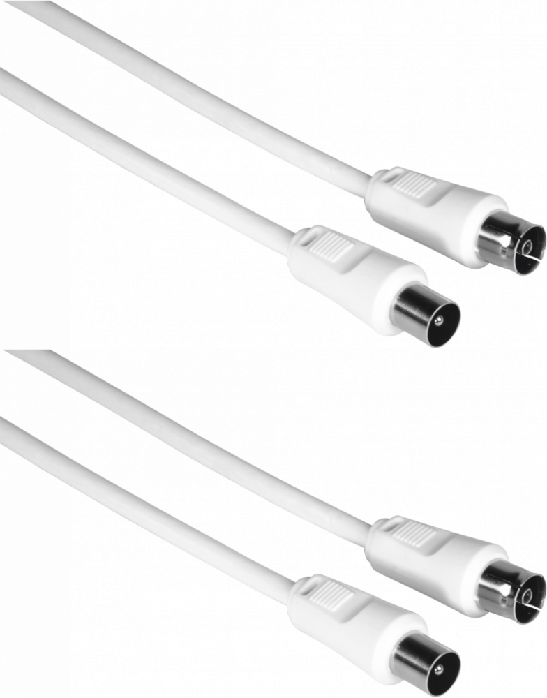 2x Kabel antenowy Hama, 75dB, 3m, biały