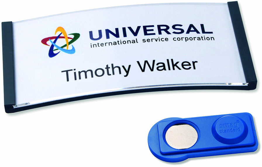 Identyfikatory na magnes Badgepoint Polar30, 70x30mm, 5 sztuk, antracyt