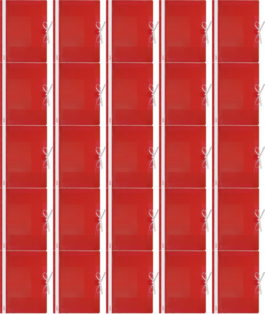25x Teczka wiązana Biurfol, A4, plastikowa, czerwony