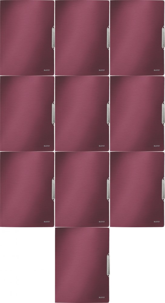 10x Teczka plastikowa z gumką Leitz Style, A4, 15mm, ciemnoczerwony