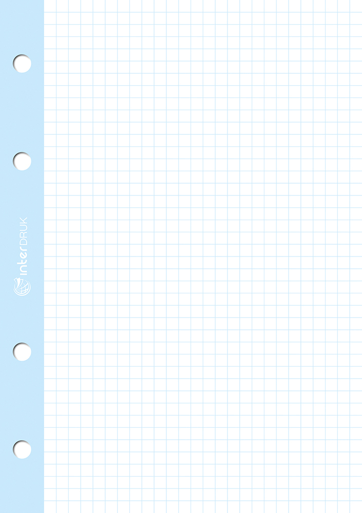 Wkład do segregatora w kolorową kratkę Interdruk, A4, 50 kartek, kolorowy margines