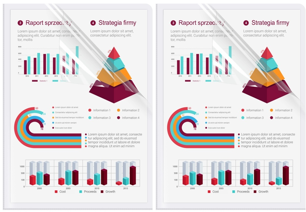 2x Ofertówki krystaliczne Biurfol, "L", A4, 150μm, 25 sztuk, transparentny