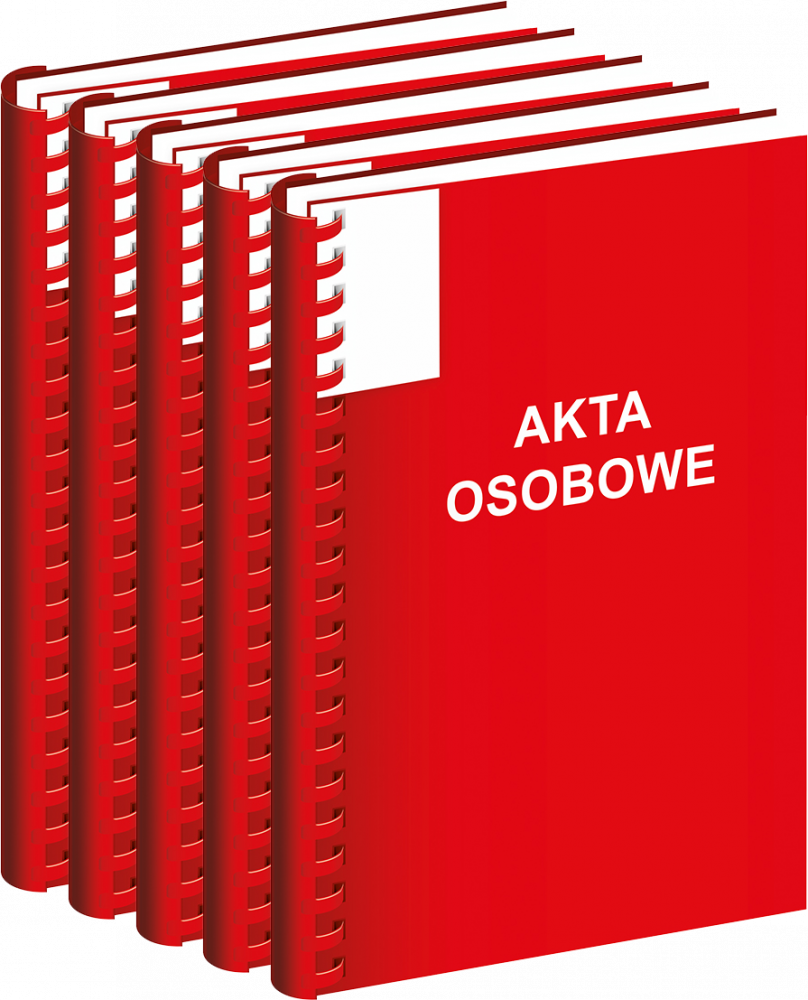 5x Teczka do akt osobowych Interdruk, A4, 350g/m2, czerwony