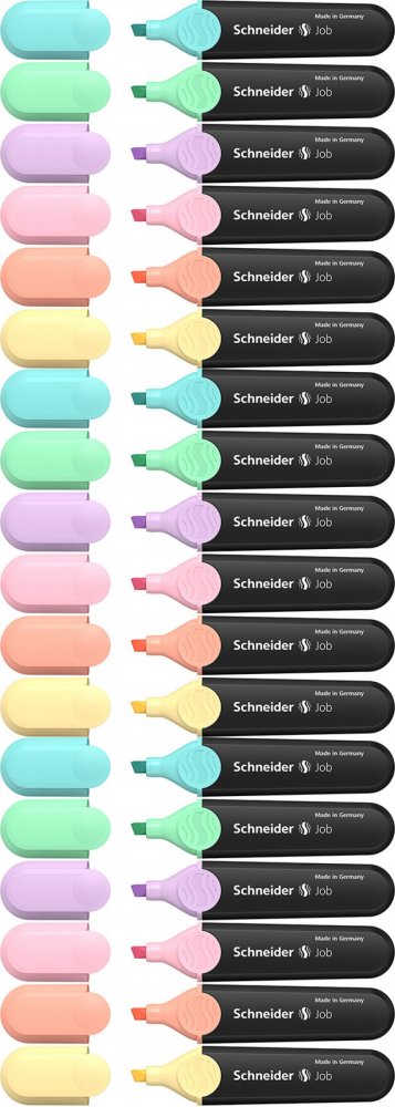 3x Zakreślacz Schneider Job Pastel, 5mm, ścięta, 6 sztuk, mix kolorów pastelowych