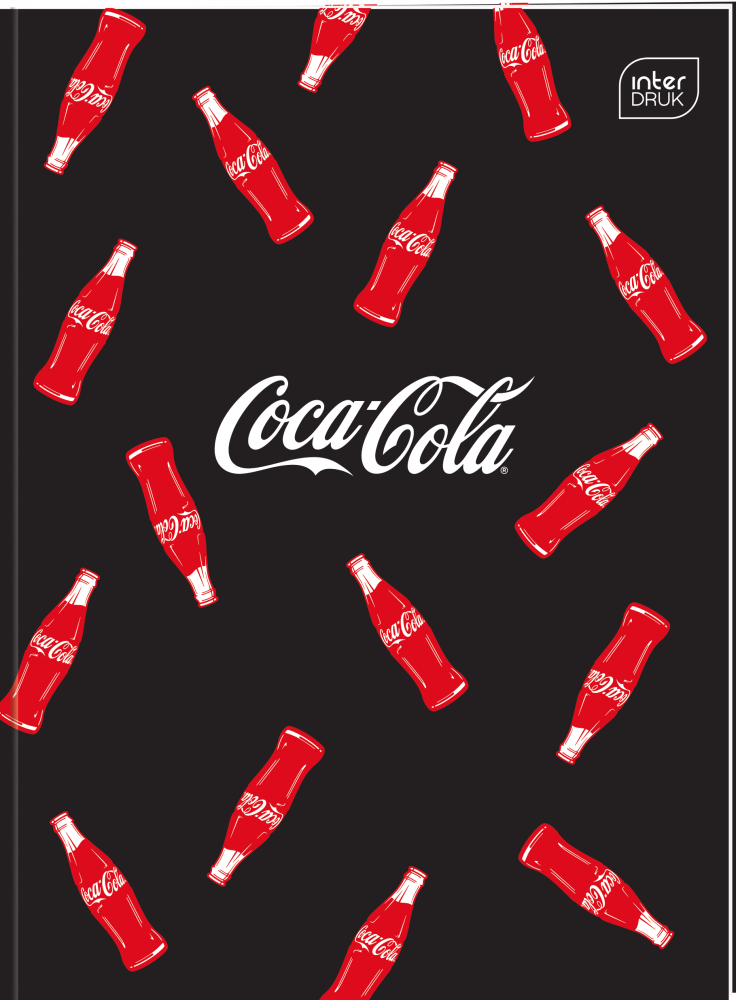 Zeszyt A4 Interdruk Coca Cola, w wąskie kolorowe linie, 32 kartki, mix wzorów