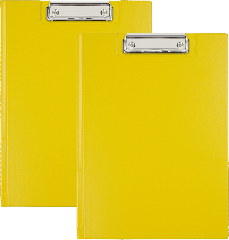 2x Clipboard Biurfol, z okładką, A4, żółty