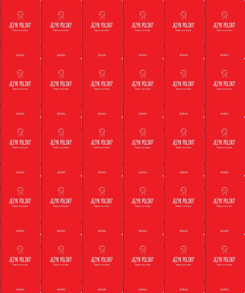 60x Zeszyt przedmiotowy w linie Herlitz J. Polski, A5, miękka oprawa, 60 kartek, czerwony