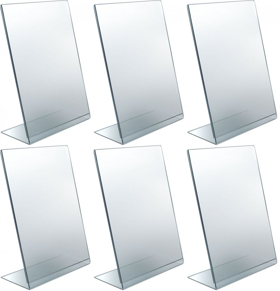 6x Stojak na prospekty Artimega, typ L, A4, przezroczysty