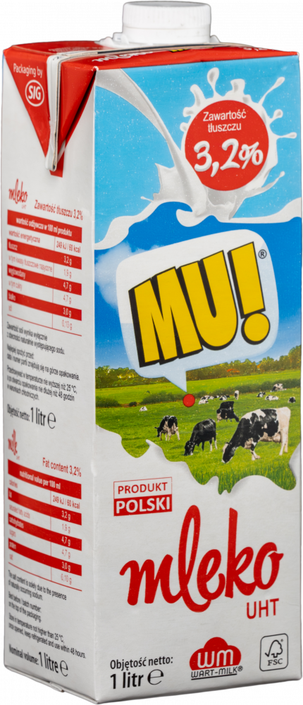 Mleko UHT Wart-Milk MU!, 3.2%, 1l