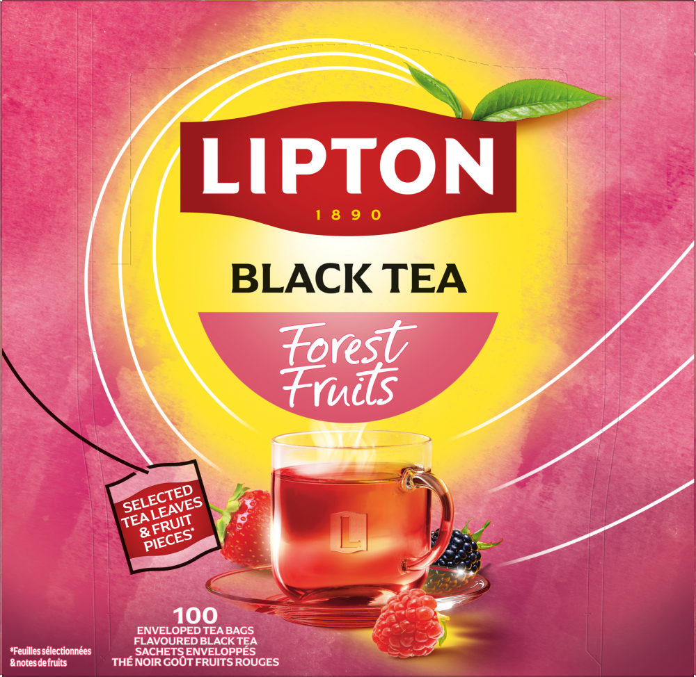 Herbata czarna aromatyzowana w kopertach Lipton Classic Forest Fruits, owoce leśne, 100 sztuk x 1.6g
