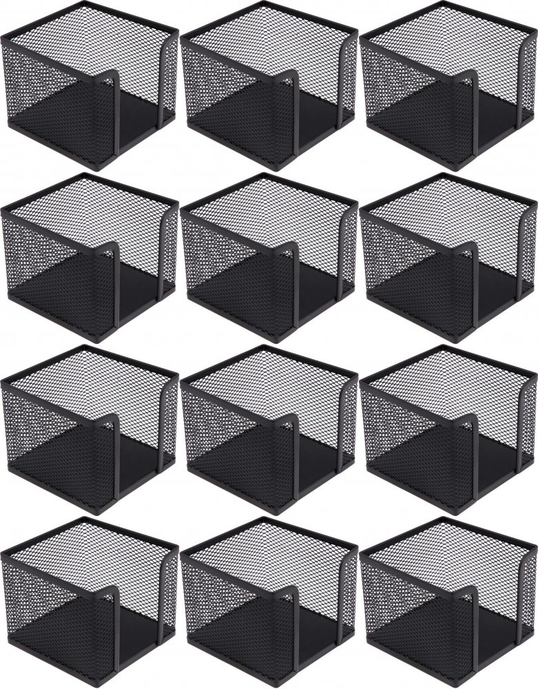 12x Pojemnik na karteczki MemoBe, metalowy (druciany), 8x10x10cm, czarny