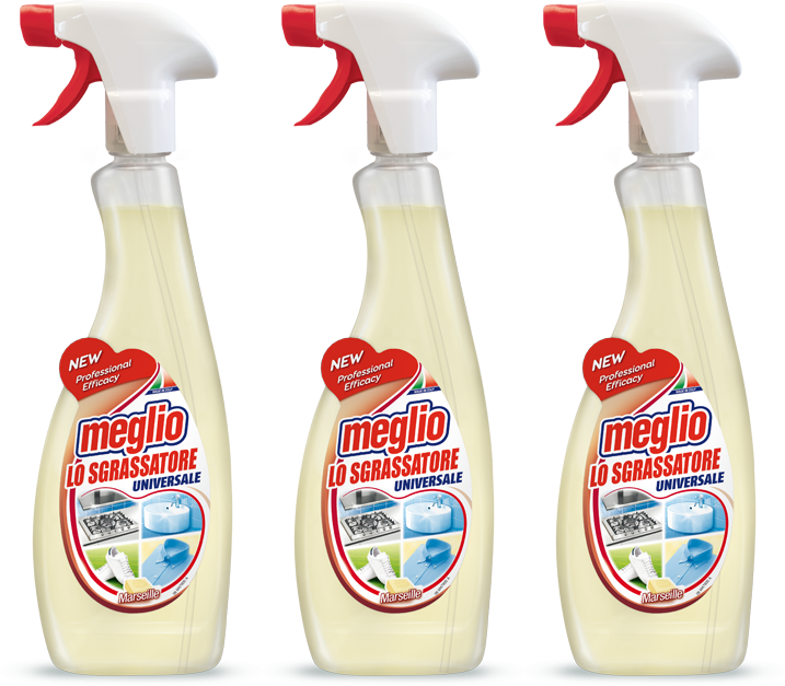 3x Płyn odtłuszczający Meglio Marsiglia, mydło marsylskie, z rozpylaczem, 0.75l