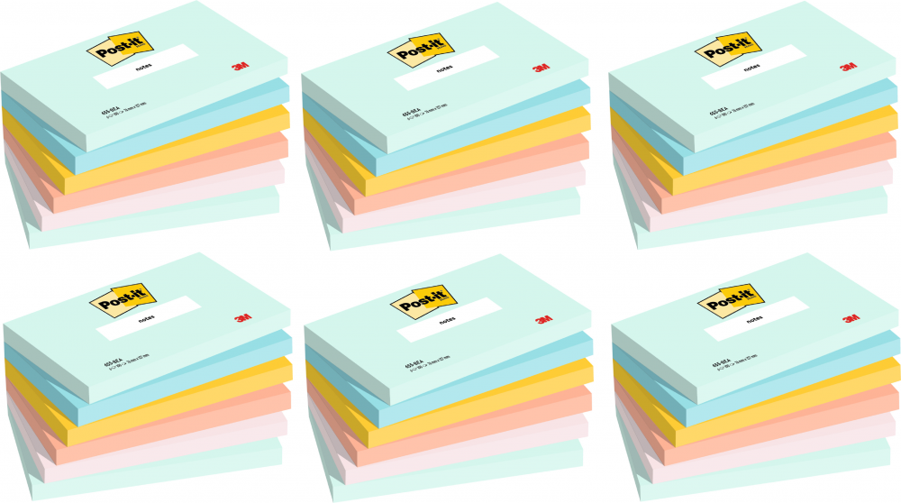 6x Karteczki samoprzylepne Post-it Paleta Marzycielska, 76x127mm, 6x100 karteczek, mix kolorów