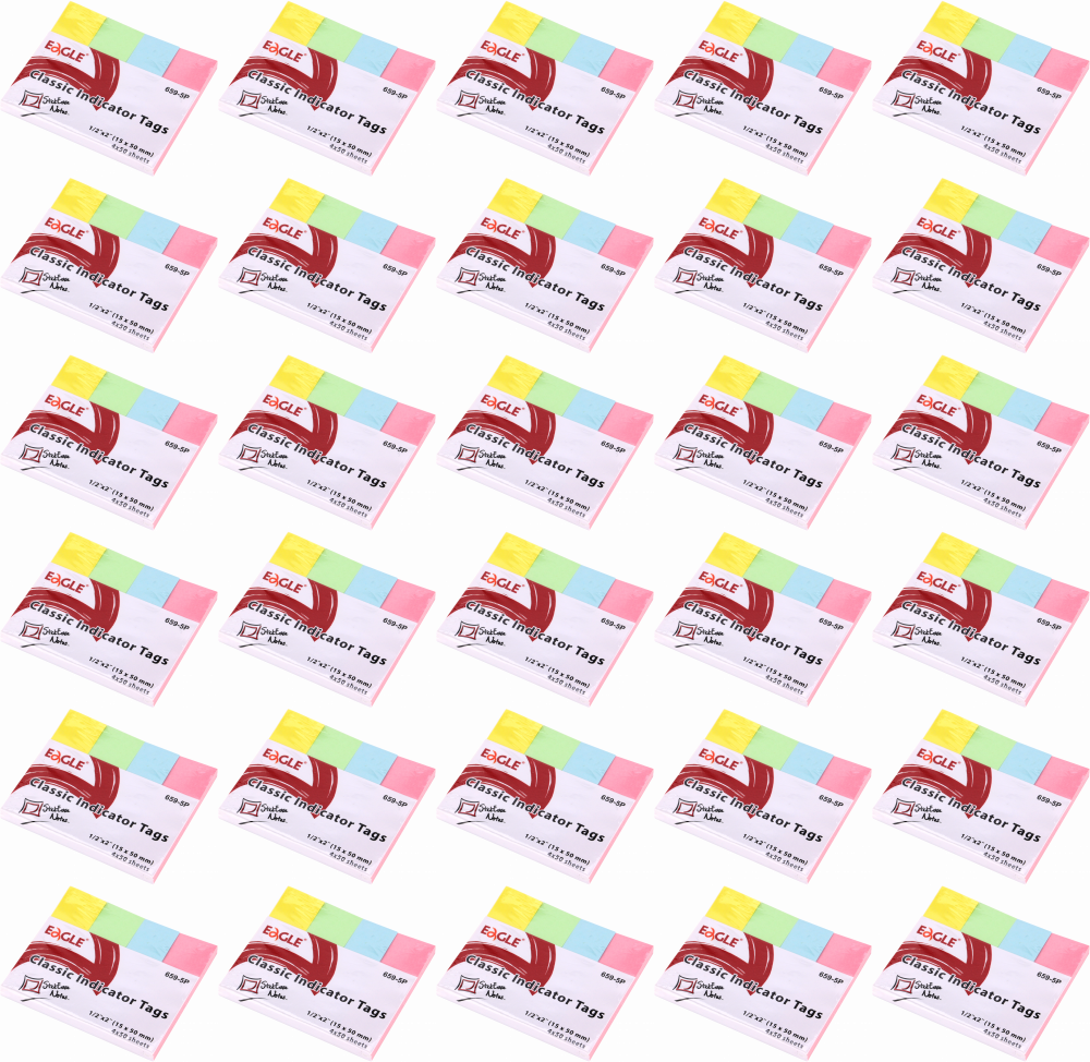 75x Zakładki samoprzylepne Eagle proste, indeksujące, papier, 15x50mm, 4x50 sztuk, mix kolorów