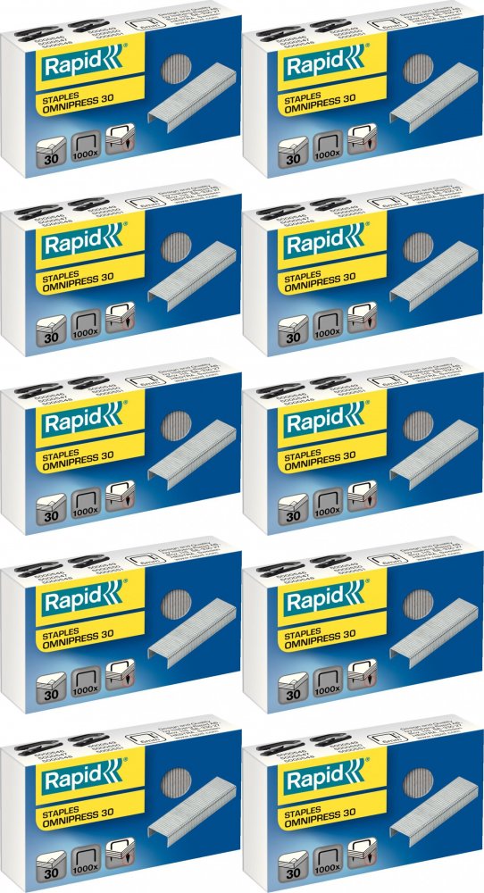 10x Zszywki Rapid Omnipress 30, 1000 sztuk, srebrny