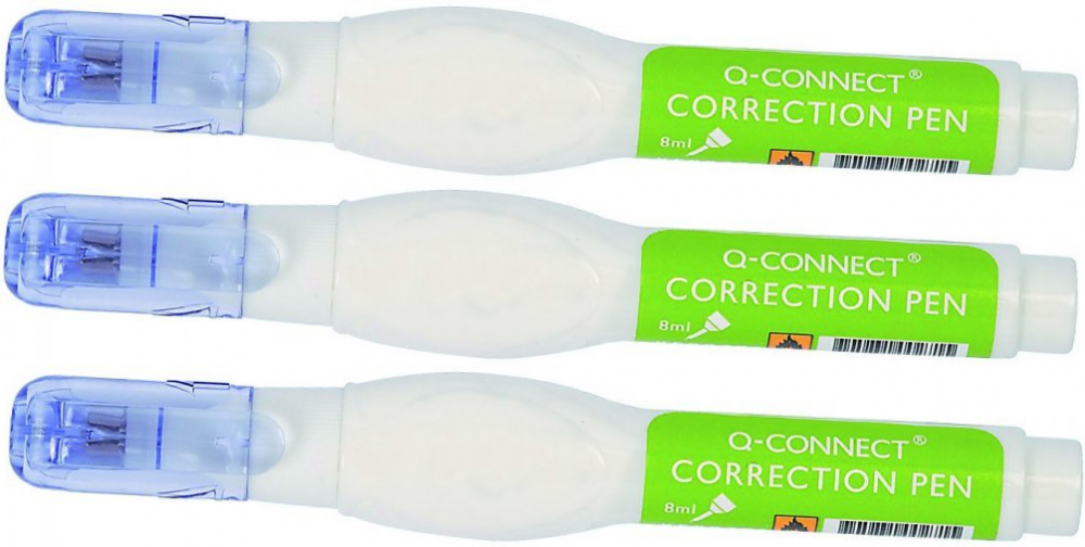 3x korektor w piórze Q-Connect, 8ml