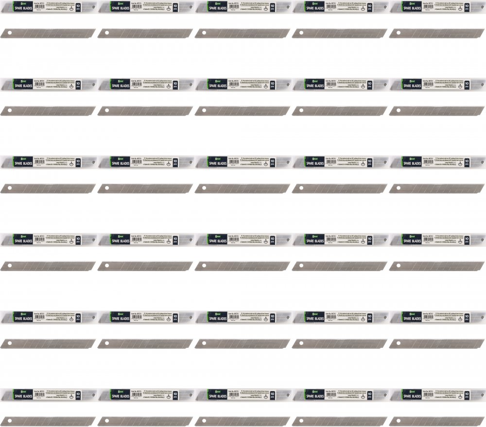 60x Ostrza wymienne do nożyków D.Rect, 9mm, 10 sztuk, srebrny