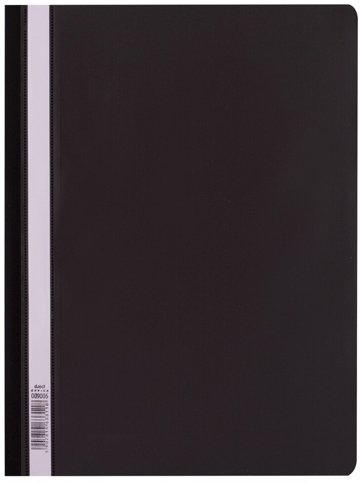 Skoroszyt plastikowy bez oczek D.Rect, A4, 25 sztuk, czarny