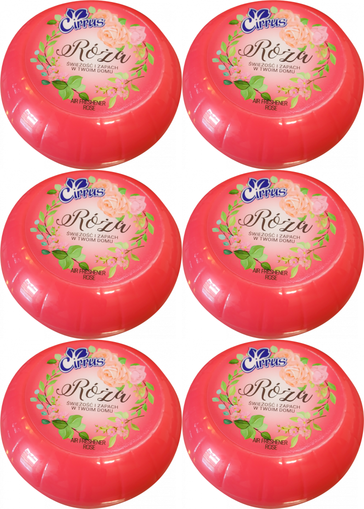6x Odświeżacz powietrza Cirrus tulipan, róża, żel, 150g