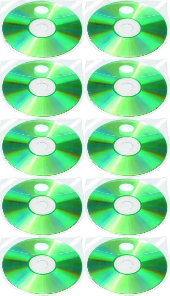 10x Kieszeń z oknem na CD/DVD Q-Connect, PP, 10 sztuk, przezroczysty
