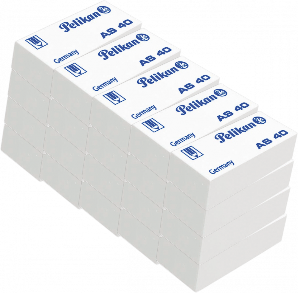 20x Gumka ołówkowa Pelikan AS 40, biały