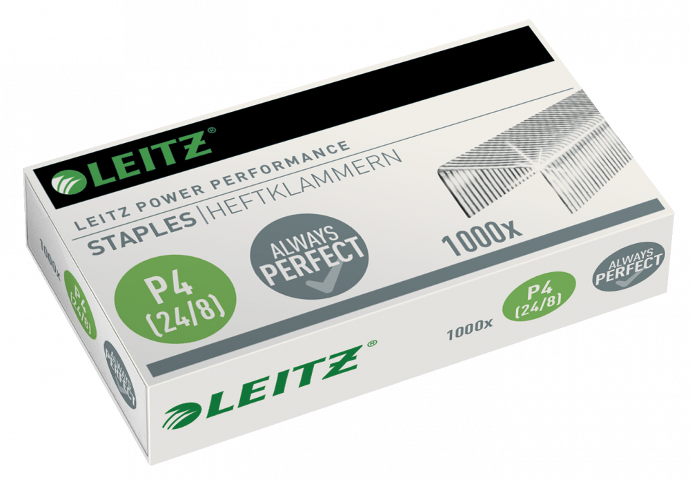 Zszywki wytrzymałe Leitz Power Performance, 24/8, 1000 sztuk, srebrny