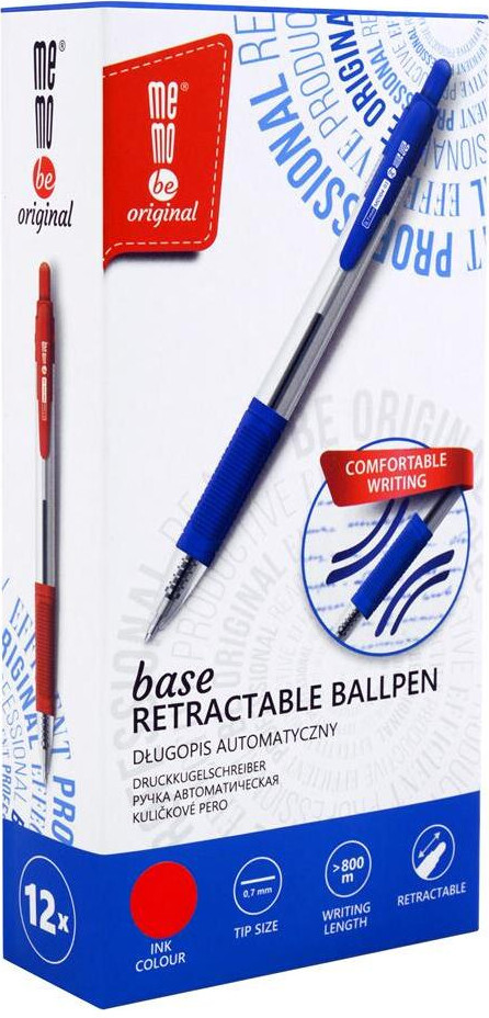 12x Długopis automatyczny MemoBe Base, 0.7mm, czerwony