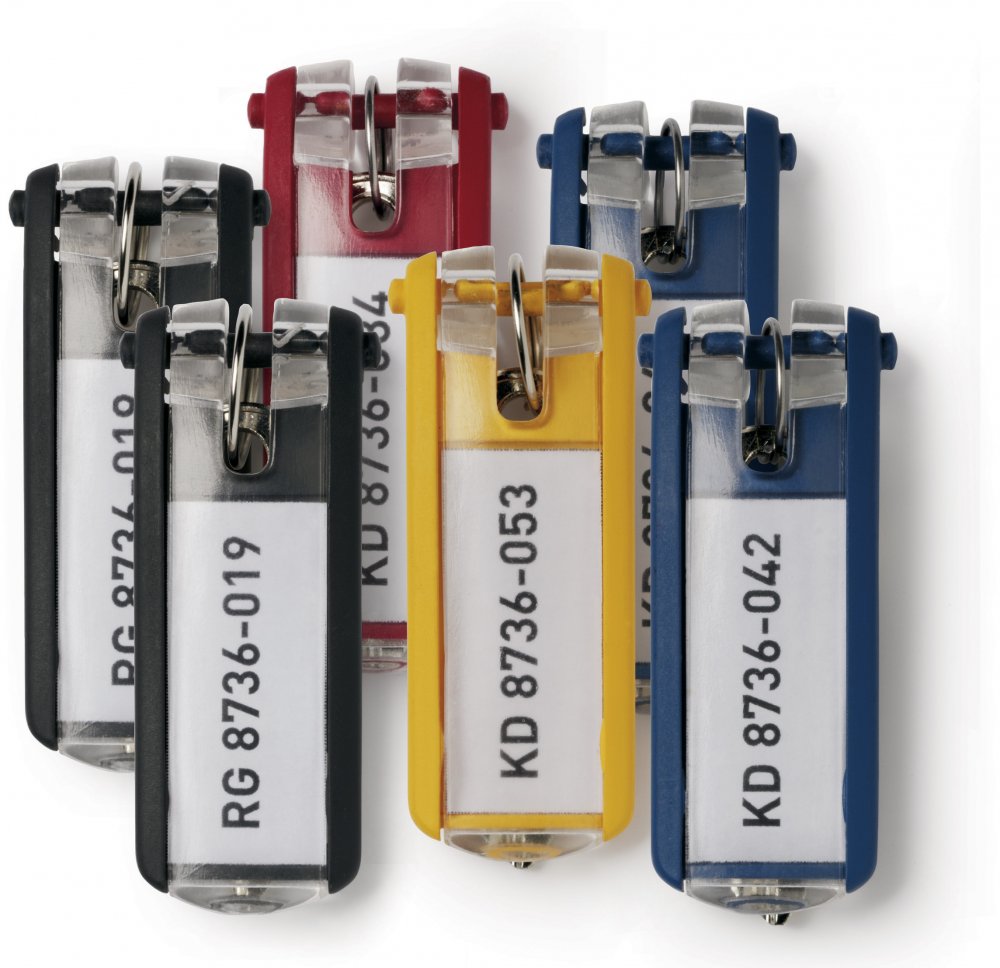 Zawieszki do kluczy Durable, 6 sztuk, mix kolorów