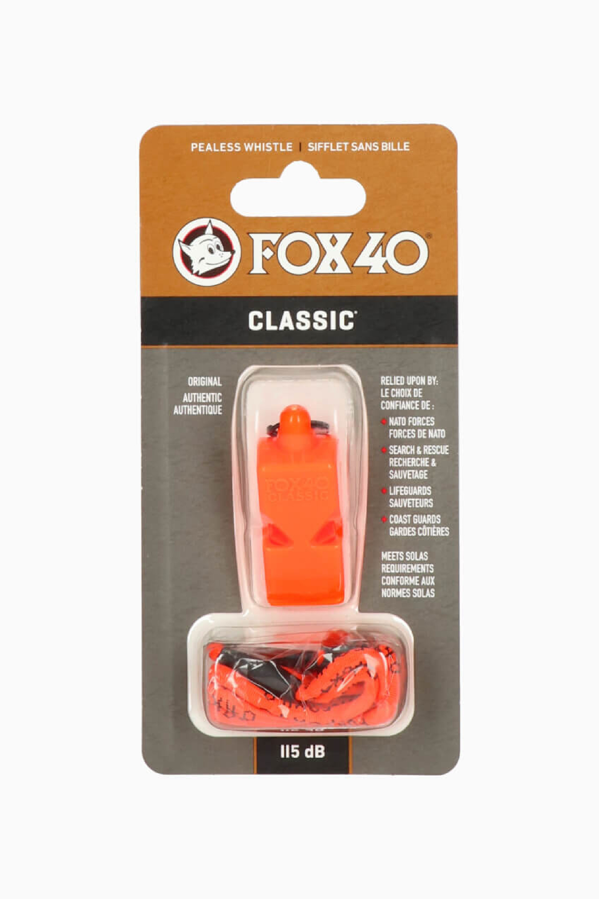 Gwizdek ze sznurkiem Fox40 Classic - Pomarańczowy